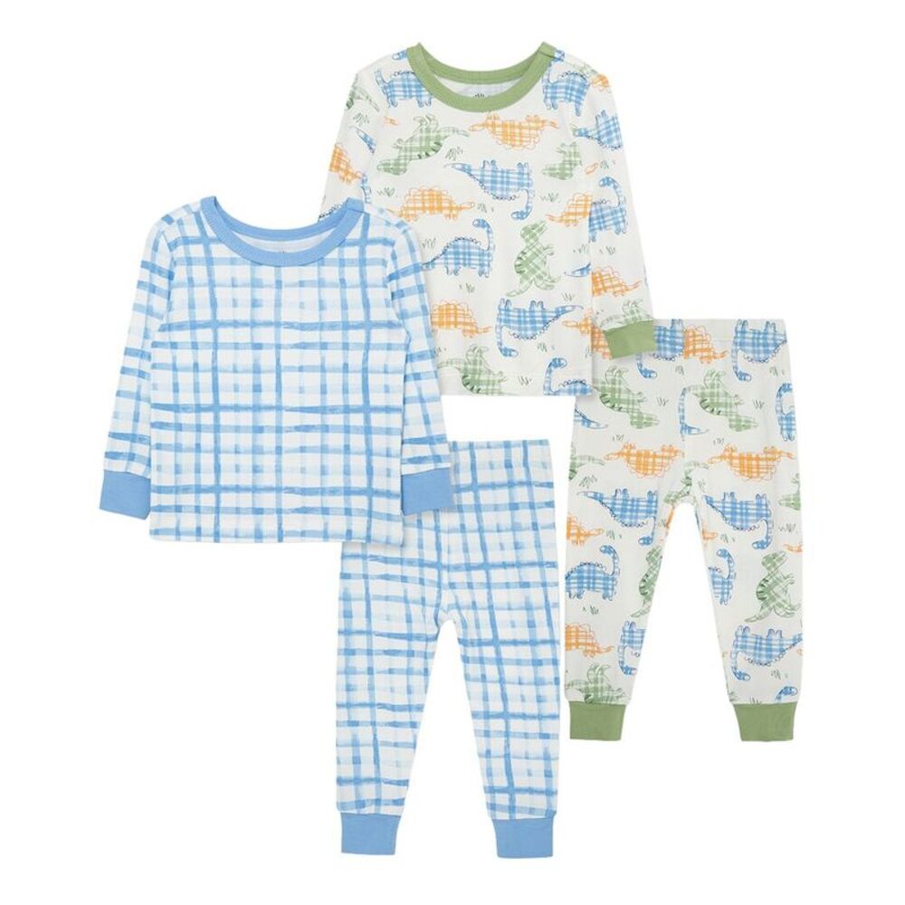 Little Me Baby-Boys 4Pc Dino Bamboo Pajama Set
